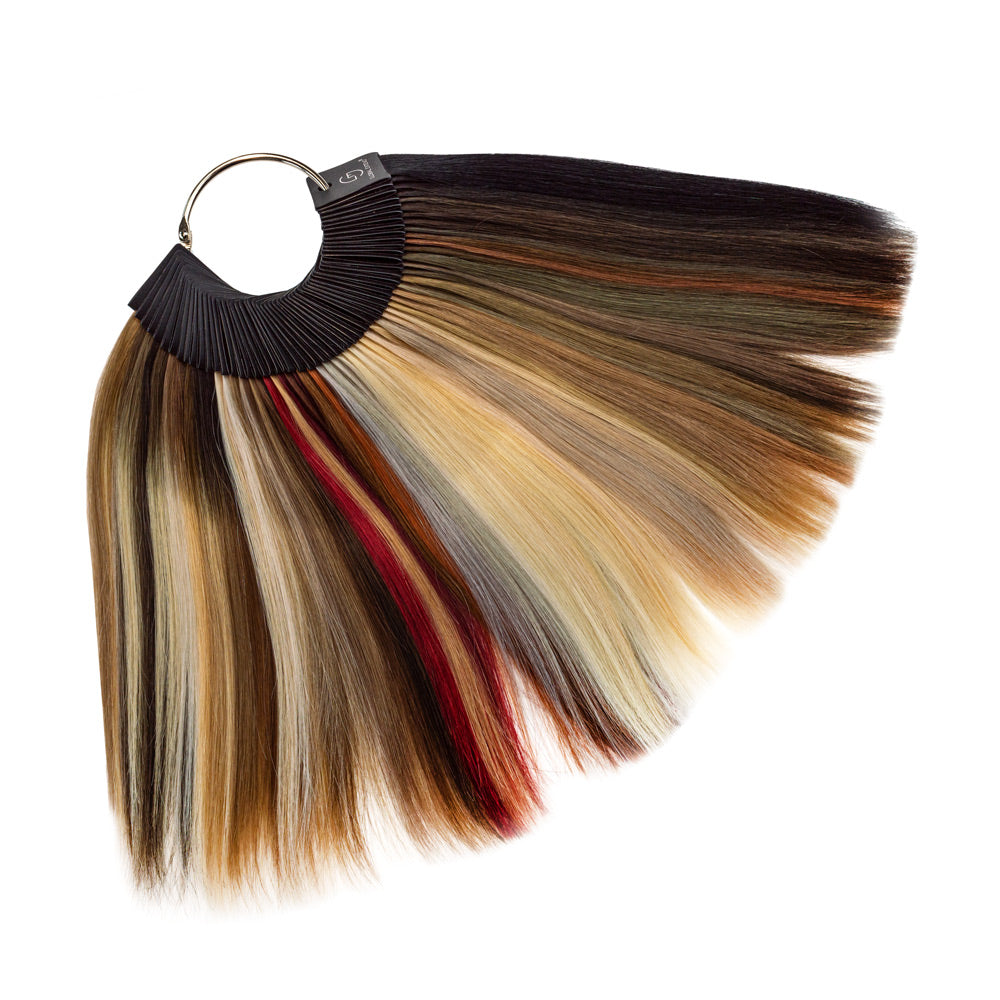 Echthaar-Farbring zum Abgleich von Extensionsfarben